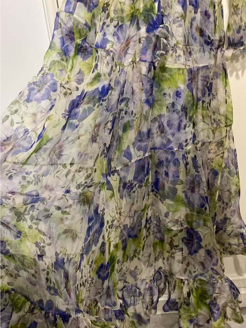 Zimmermann Floral Lavender & Green Long Sleeve Maxi Dress size 3 - Picture 8 of 13